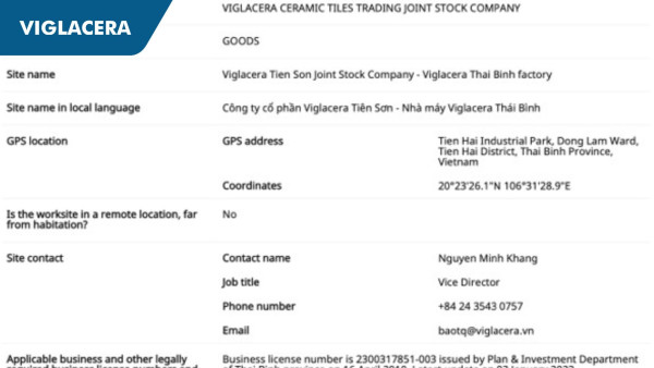 VIGLACERA ĐẠT ĐÁNH GIÁ SMETA 4 VÀO NGÀY 31/03/2025