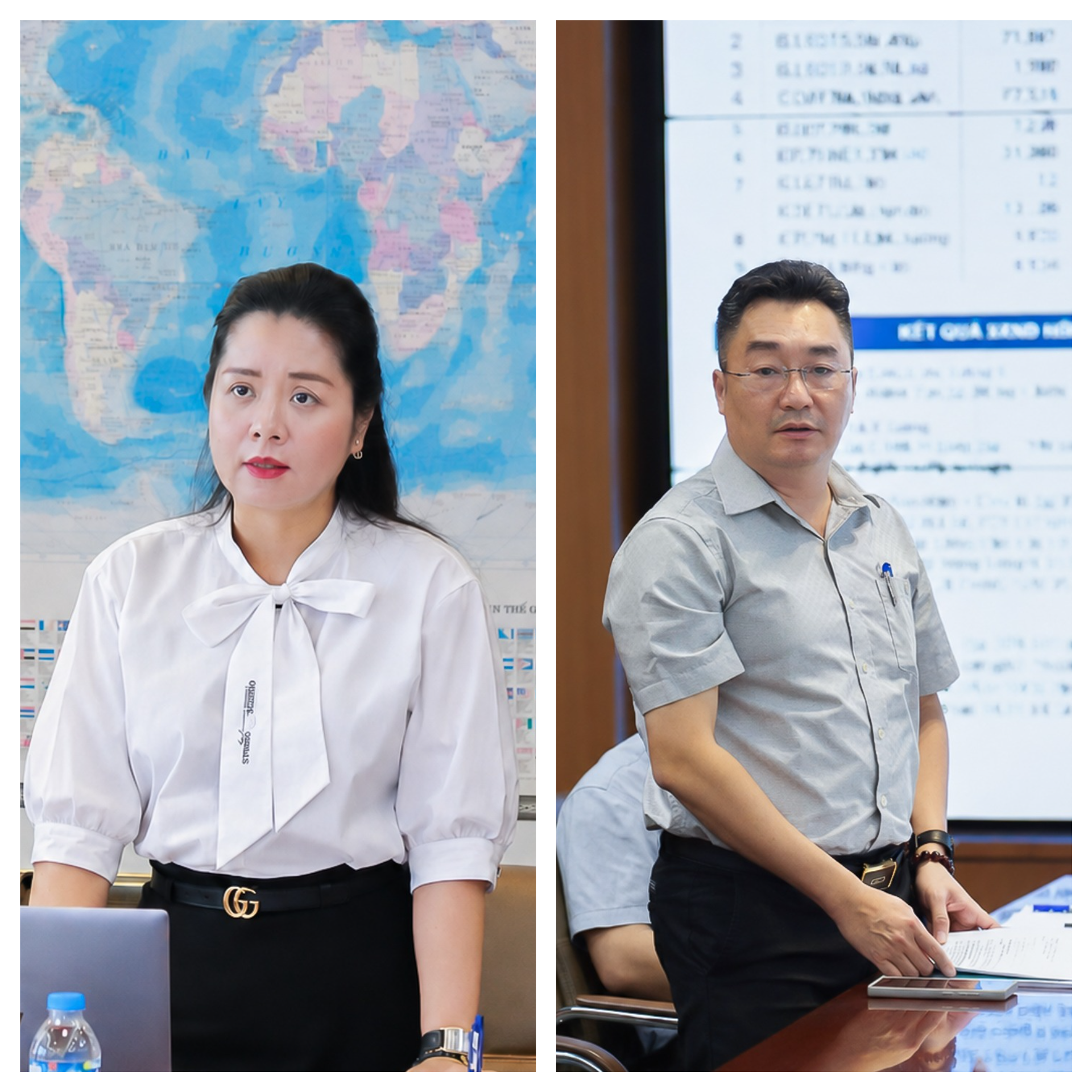 Bà Trần Thị Minh Loan - Ủy viên HĐQT - Phó Tổng Giám đốc và Ông Nguyễn Thế Chin Phó TGĐ