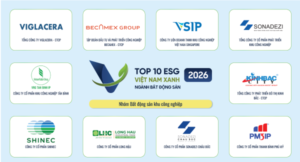 Viglacera ghi dấu ấn với 3 hạng mục Top 10 ESG Việt Nam Xanh 2026