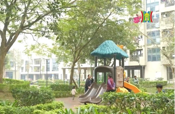 Mùa xuân tại khu nhà ở xã hội Viglacera