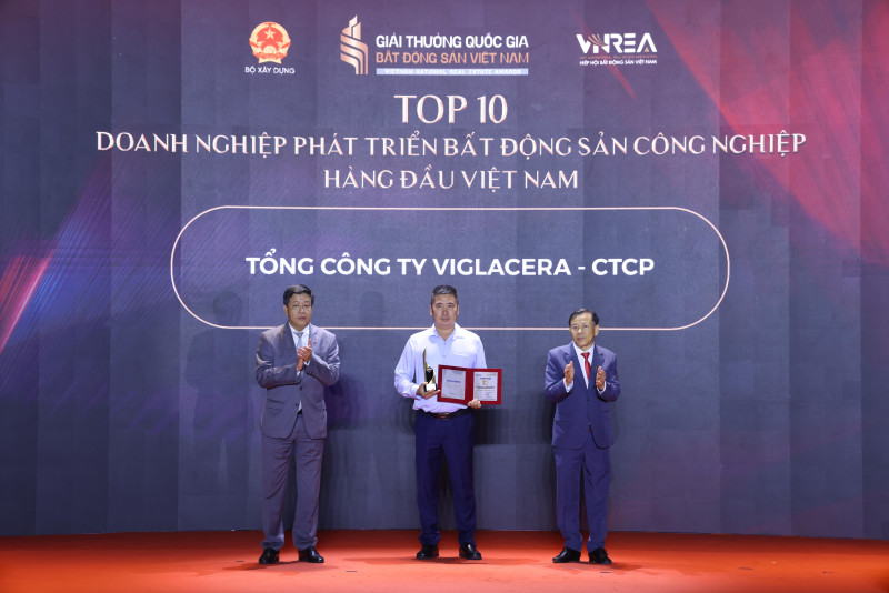 Viglacera được vinh danh Top 10 Doanh nghiệp phát triển Bất động sản Công nghiệp hàng đầu Việt Nam