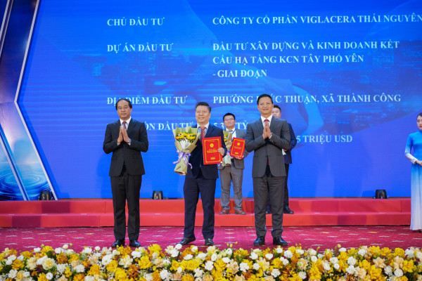 VIGLACERA TIẾP TỤC MỞ RỘNG QUỸ ĐẤT CÔNG NGHIỆP TẠI THÁI NGUYÊN - CHÍNH THỨC NHẬN CHỨNG NHẬN ĐẦU TƯ KHU CÔNG NGHIỆP TÂY PHỔ YÊN (GIAI ĐOẠN 1)