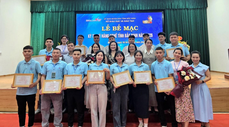 Trường Cao đẳng Viglacera: 16/18 thí sinh đoạt giải tại Kỳ thi Kỹ năng nghề tỉnh Bắc Ninh năm 2026